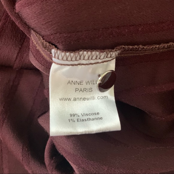 Anne Willi Paris Pop Over Burgundy Popover Top sz 3 10 US - Picture 7 of 9